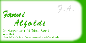 fanni alfoldi business card